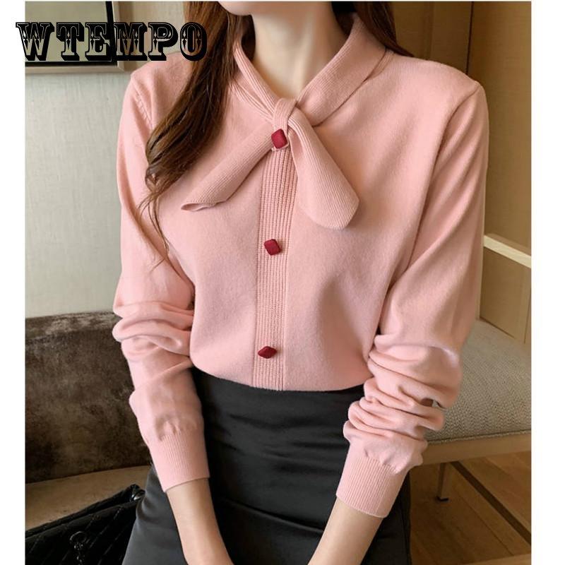 

Бант Толстый Тонкий Нижний Рубашка Женщины Осень Зима С длинными рукавами Был Тонкий Вязаный свитер