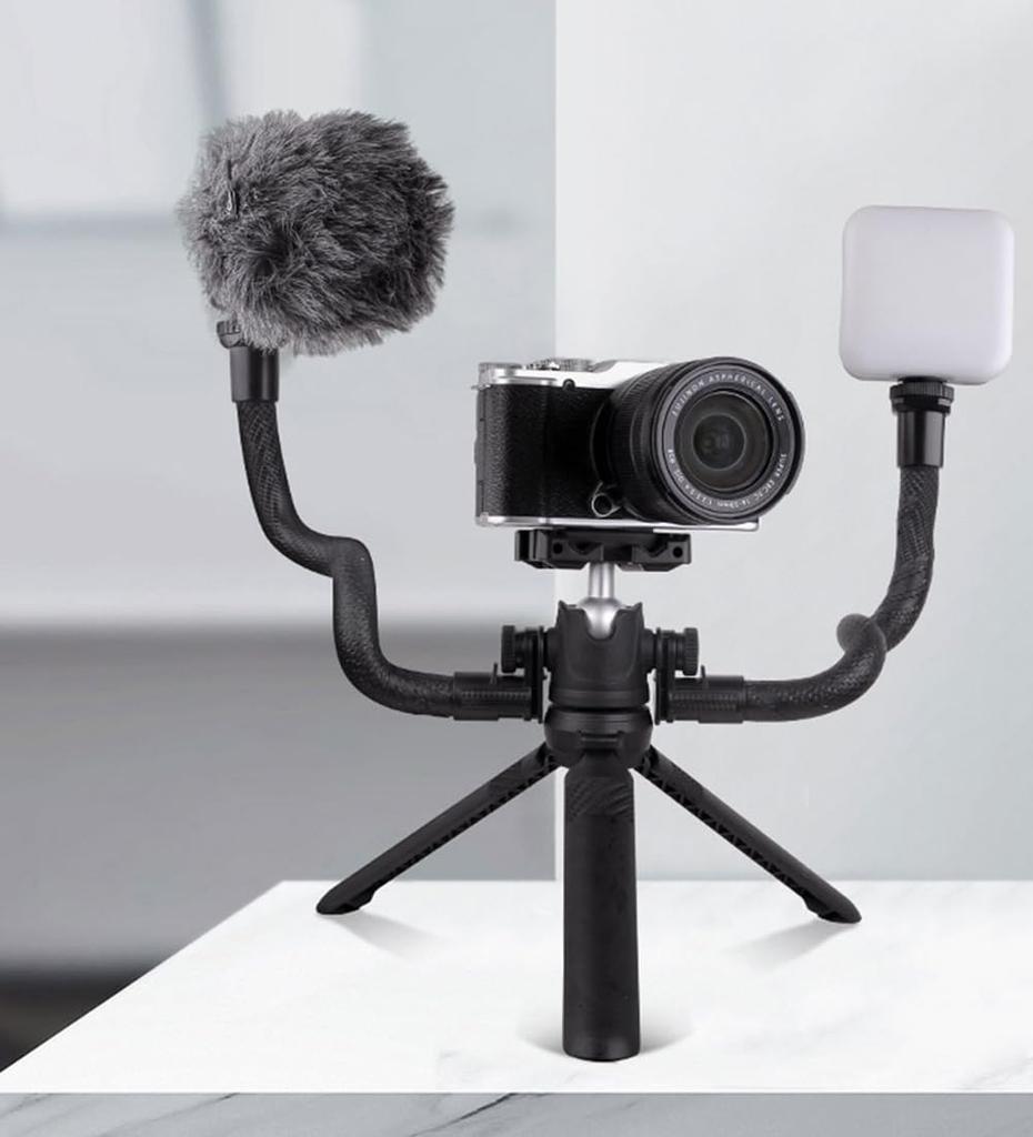 Goocong T2H Stativ mit ausziehbarem Mittelsäule für Smartphones und Kameras