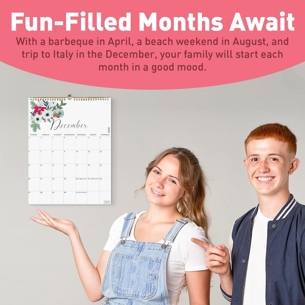 S&O Twelve Flowers 18 Month Wall Calendar 2026-2027 for Home - Tear-Off Monthly Calendar January 2026-June 2027 - Academic Wall Calendar - Hanging