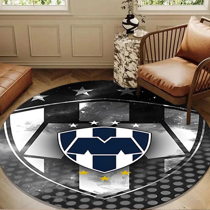 1PC rug Monter-rey Football Crest Art Round mat Home Decor, Chair rug For livingroom,Bedroom, doormat home decor Birthday Gift Christmas Gifts
