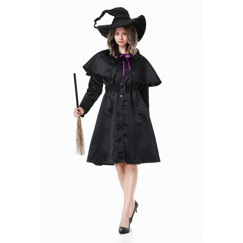 Halloween Wizard Costume Set Kids Adults - Fantasy Themed Dress With Hat Cape Belt Unisex Cosplay Outfit Party