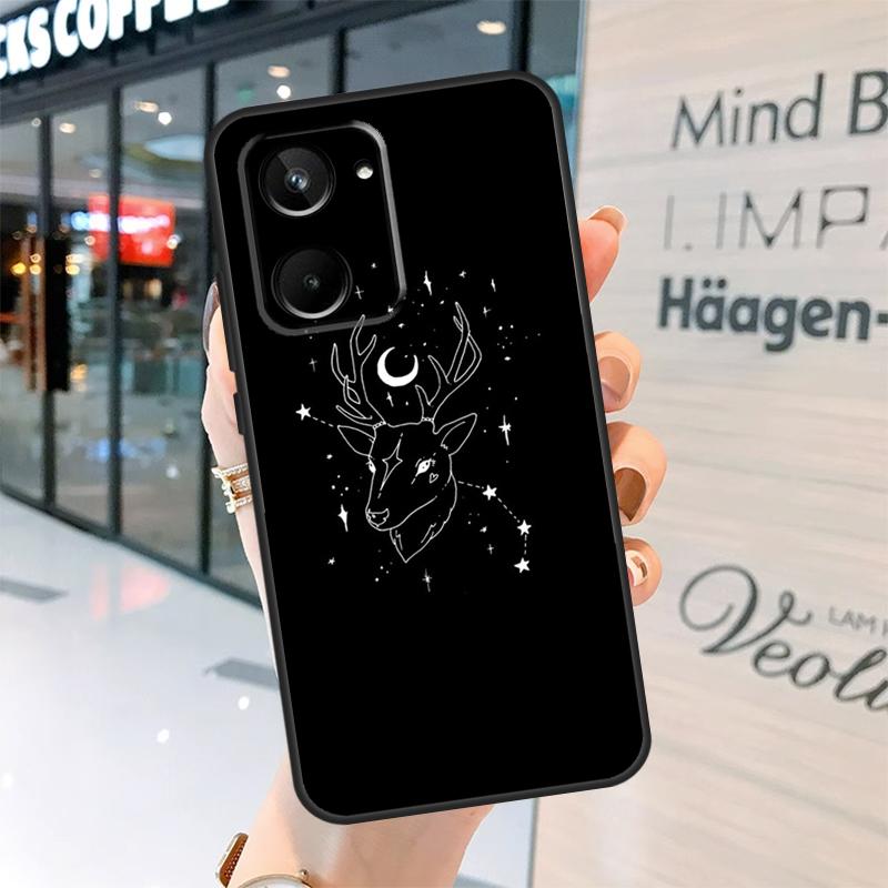 Black Aesthetic Skeleton Digital Art Case For Realme GT7 Pro GT6 11 12 13 14 15 Pro Plus C55 C53 C35 C33 C61 C65 C67 C53 C71 C75