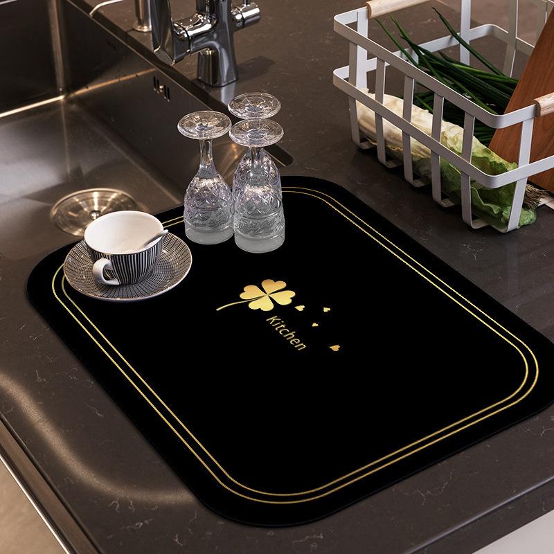 2 buc Covoraș de Drenaj Bucătărie Absorbție Apă Gospodărie Aparat de Cafea Anti-opărire și Anti-alunecare Covoraș de Masă
