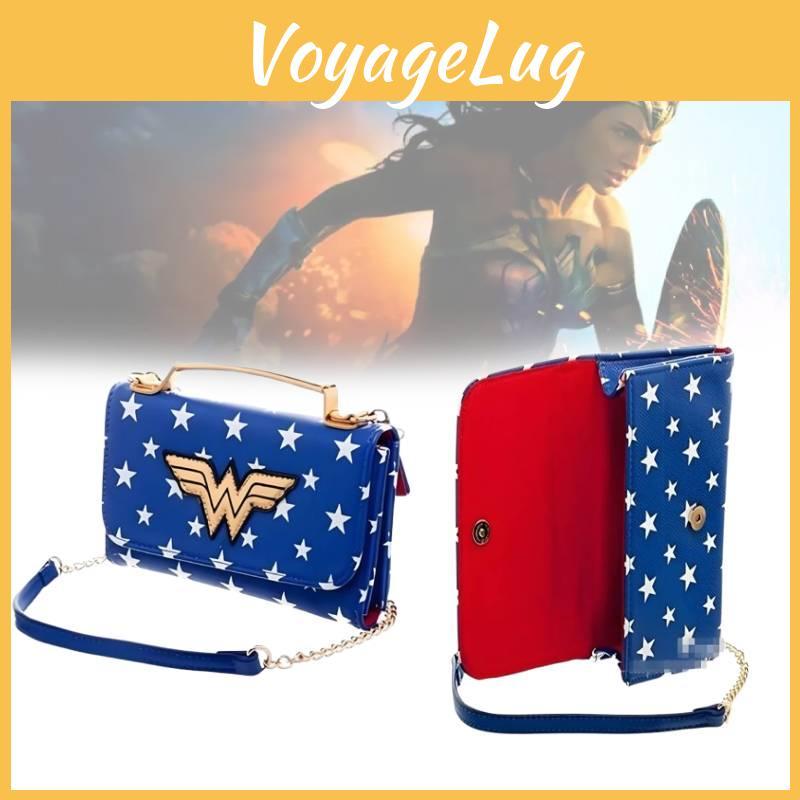 Wonder Woman Studded Chain Crossbody Bags Travel Metal Print Accessory Girl