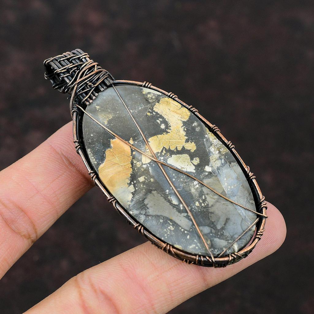 Maligano Jasper Copper Pendant Copper Wire Wrapped Pendant Labradorite Gemstone Pendant Handmade Pendant Gift For Her Copper Design Jewelry