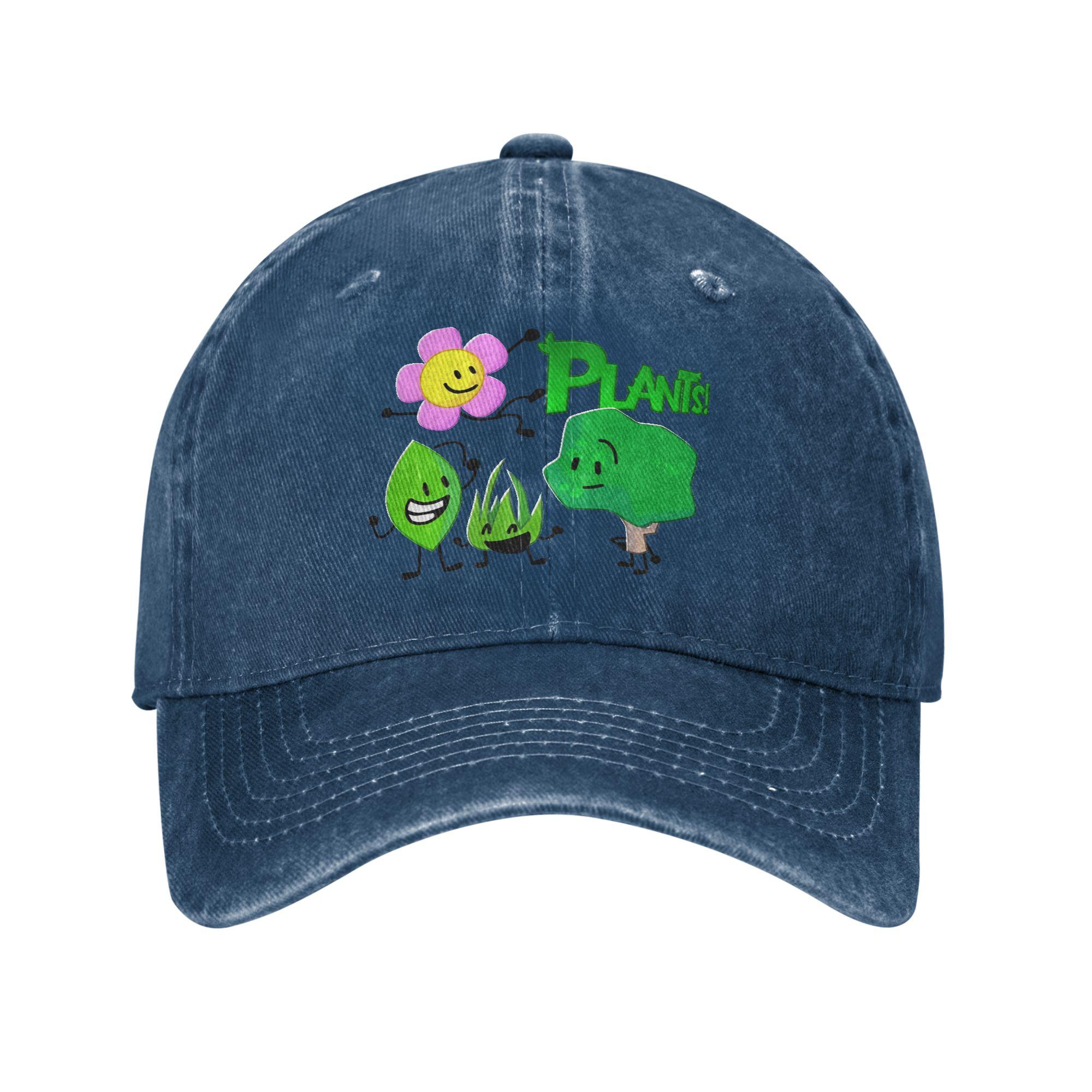 

BFDI Plant Characters Casual Baseball Cap For Men Women Summer BFDI Hunting Camping Hip Hop Hats y2k Cool Hot Sale Baseball Cap One Size темно-синього кольору