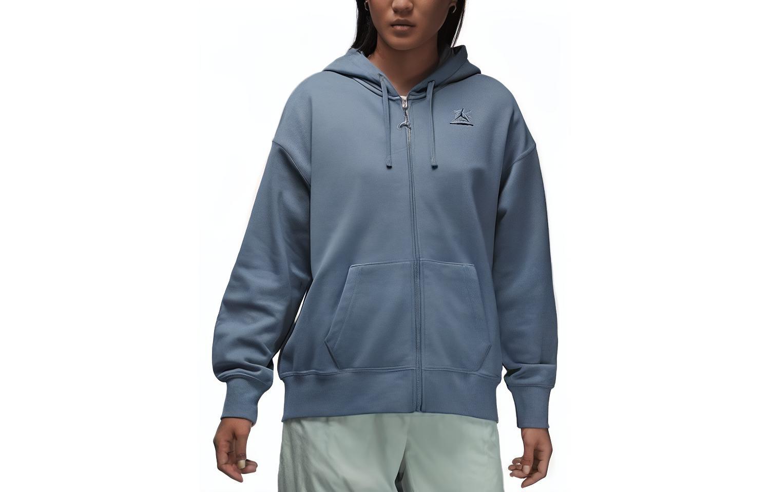 Jordan Sweatshirts Women s Blue Hooded Moderate Cardigan DZ3360-031 S