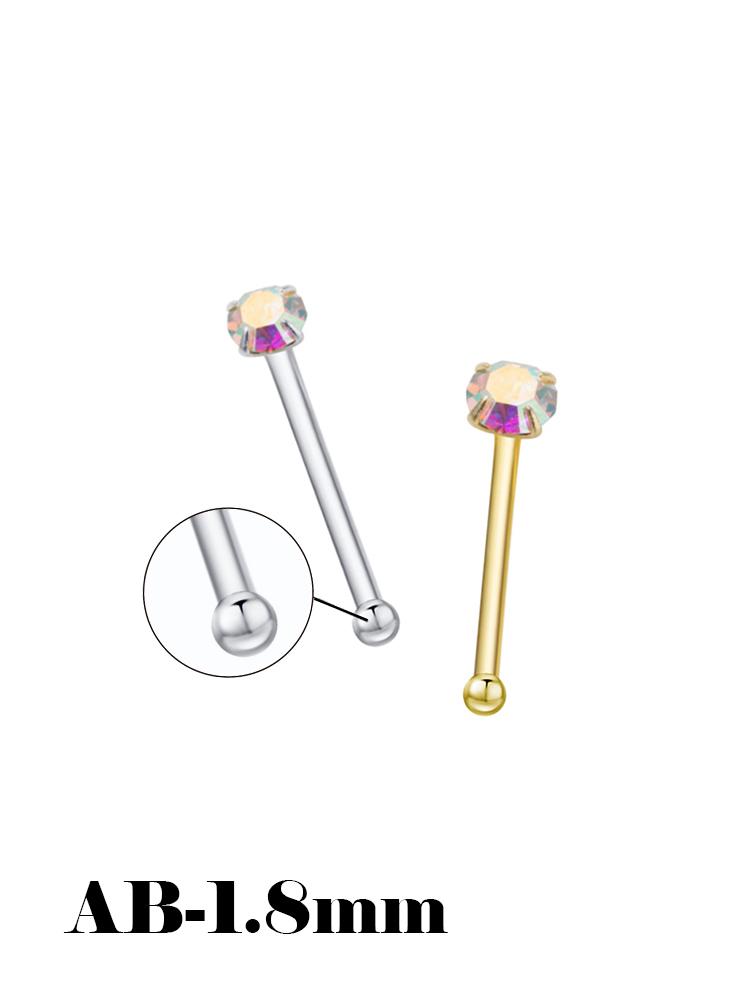 925 Silver Crystal Different Size Nose Studs Nose Piercing Body Jewelry Piercing Nez Pircing Nariz Joyería Corporal
