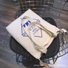 Fashion canvas backpack single shoulder oblique span female student schoolbag leisure arts college style portable environmental protection bag