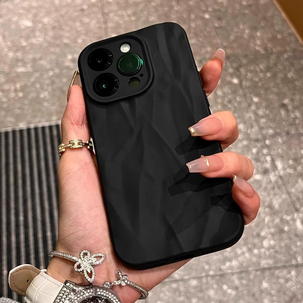 

Luxury Wrinkle Matte Soft Silicone Case for iPhone 15 14 13 12 11 Pro X XR XS Max 7 8 Plus SE Shockproof TPU Cover Capa Simple For iPhone 15