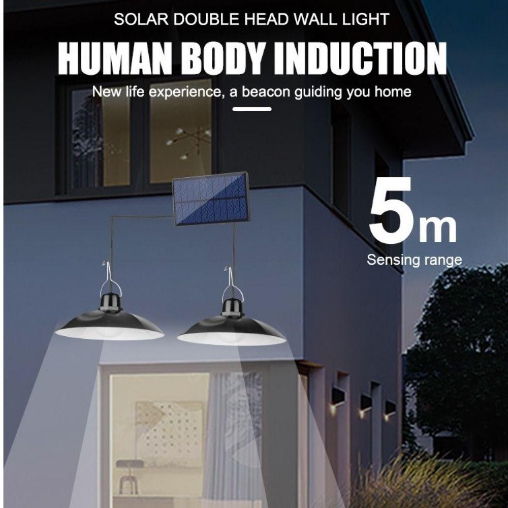 Solar Powered Solar Pendant Light Single  Double-Head Design Solar Pendant Lights  Indoor Lighting