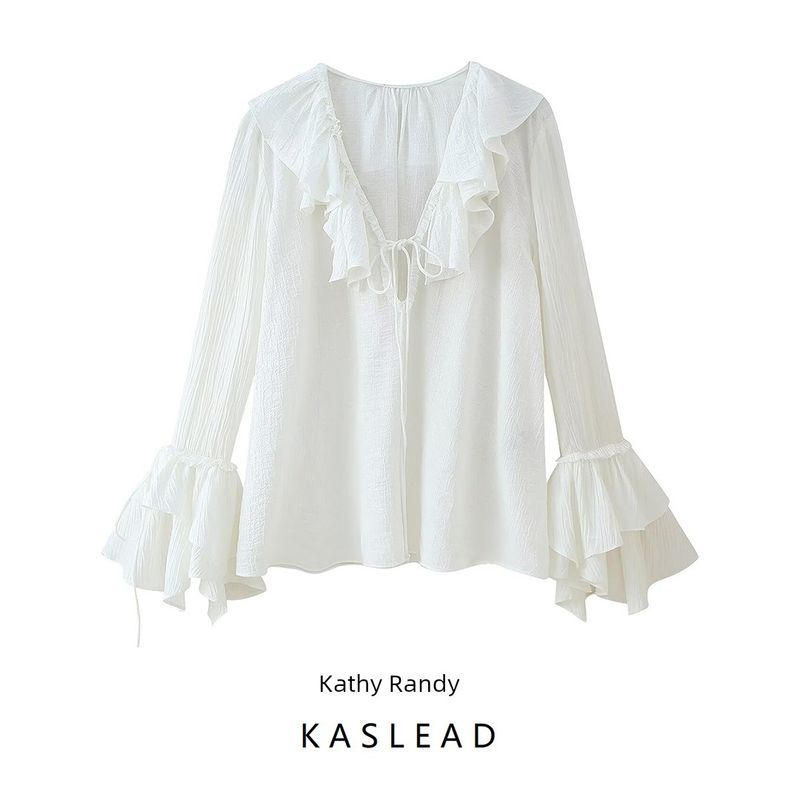 Kaslead New Arrival Women's Fashion Style Fashion All-Match Laminated Decoration Shirt 3233679 250