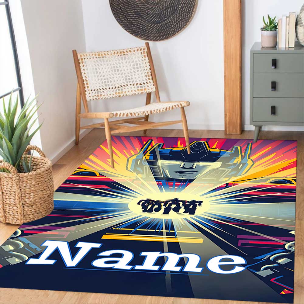 Love Transformers (2) Customize your name rug, office chair cushion, home bedroom living room gift.