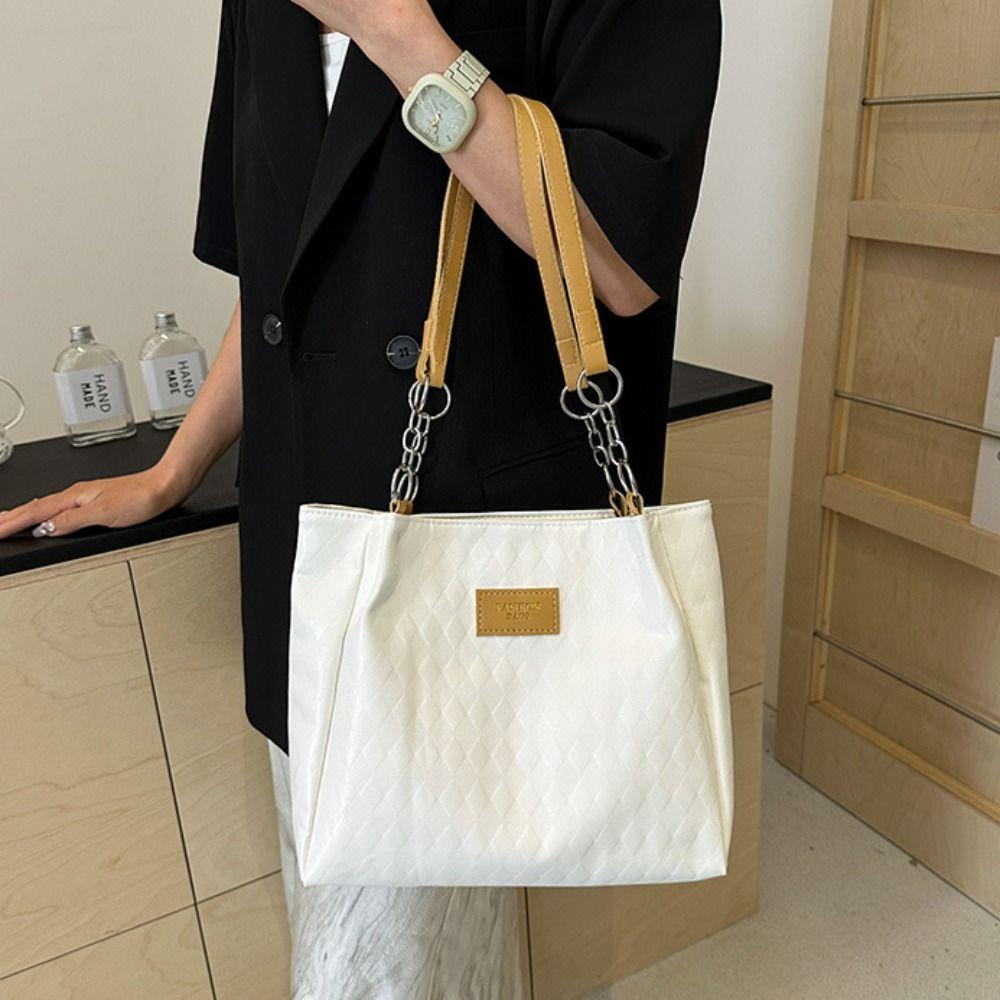 

PU PU Handbag Tote Bag Large Capacity Bag Big Pouch Simple Shoulder Bag School кавовий
