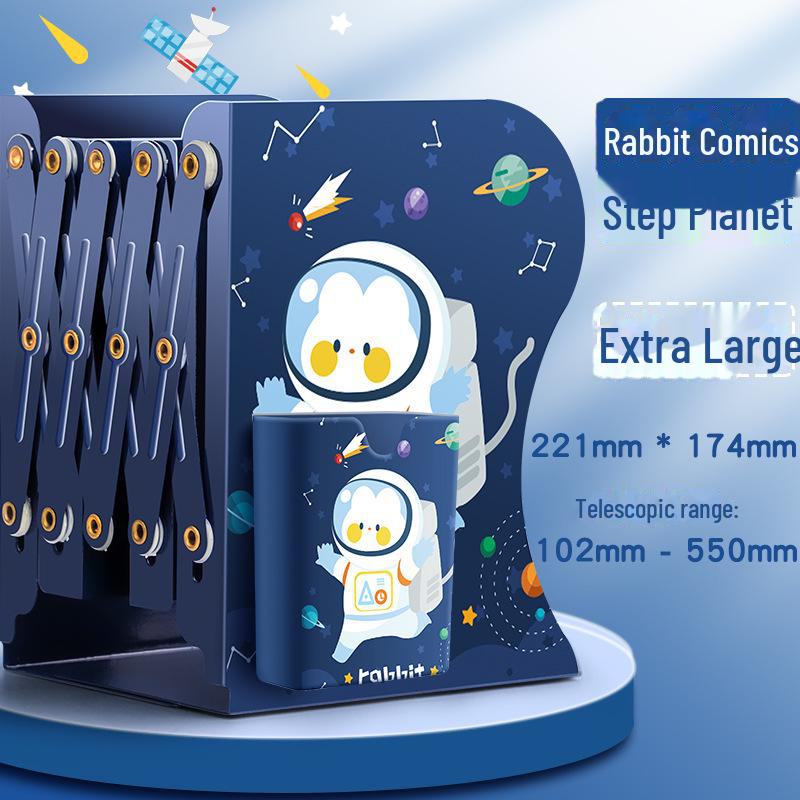 Verstellbarer Metall-Buchständer mit Desktop-Aufbewahrung