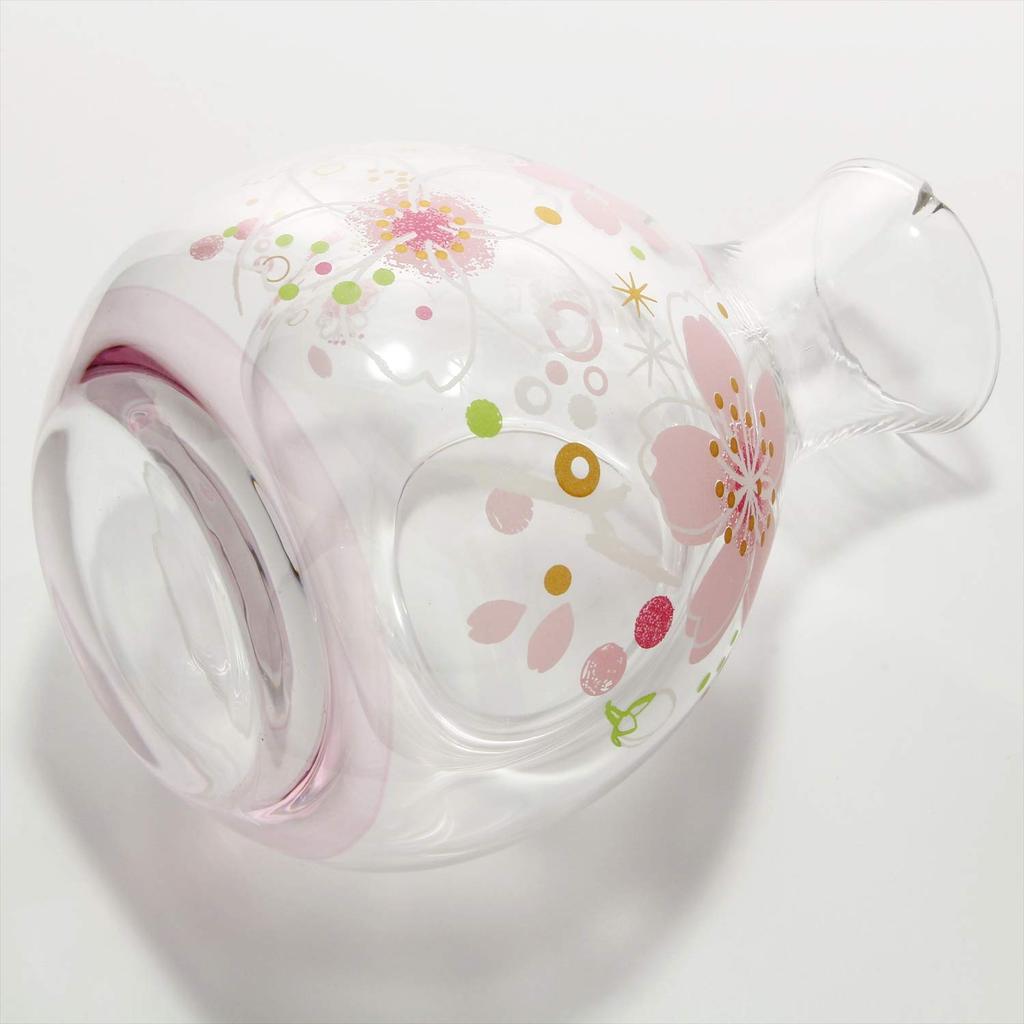 Otsuka Glass Usu Sakura Glass Carafe 47P112, Clear, Approx. Diameter 3.8cm X Width 9.4cm X Height 12.5cm