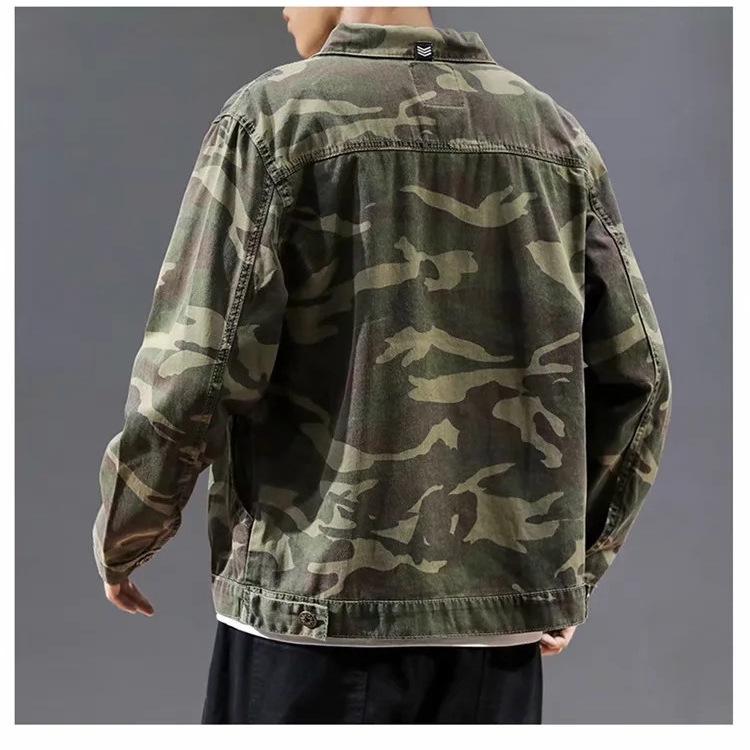 Trendy kamuflasje bomberjakke for menn: Lett, Funksjonell, Denim, Vår/Høst Stil