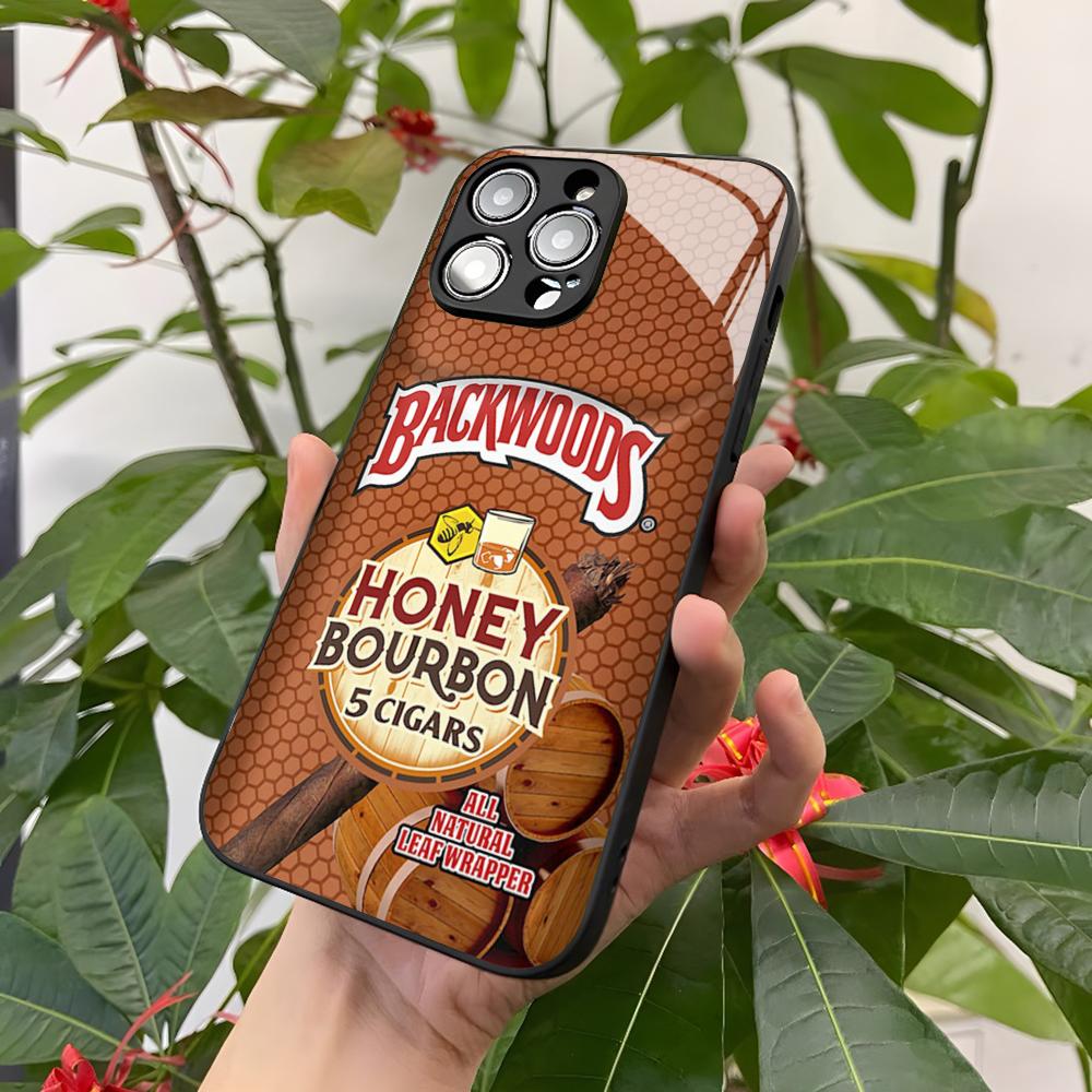 Backwoods Cigars Phone Case for Iphone 17 Air 16 15 14 12 11 13 Pro Max Mini X Xr Xs Puls Black Glass Cover