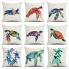 Home Decor Colorful Sea Turtle Watercolor Pillow Covers Pattern Cushion Cover Suitable for Sofa Bedroom Car Pillow Cover