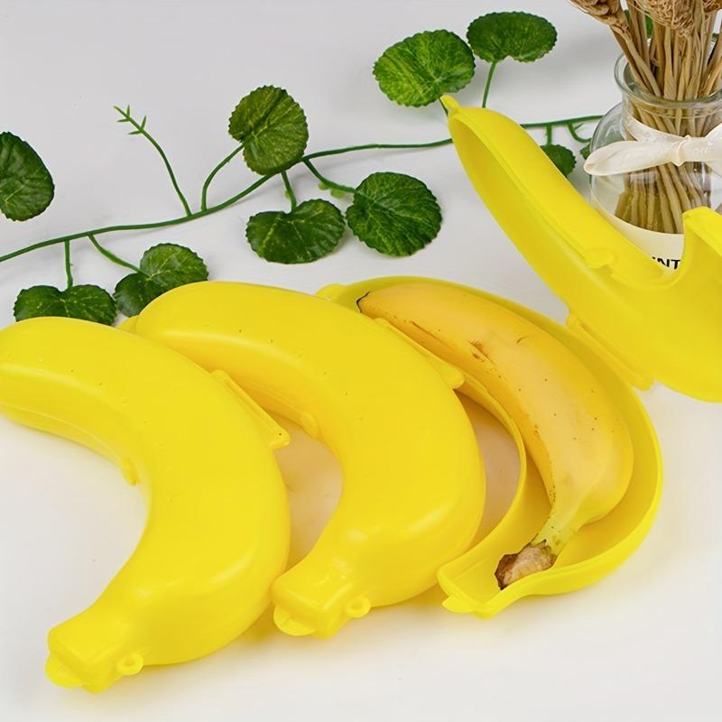 2pcs Durable Plastic Banana Keeper Box - Portable Reusable Fruit Storage Case with Clip-On Lid for Travel & Outdoor Use