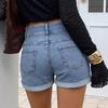 Women's Color Jeans Stretch Slim Fit Distressed Denim Shorts