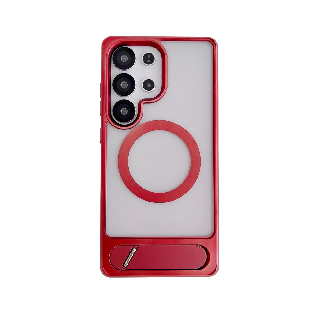 Suitable for Samsung S25ultra Skin-feeling Magnetic Holder Mobile Phone Case S24ultra Frosted S23ultra Protective Cover
