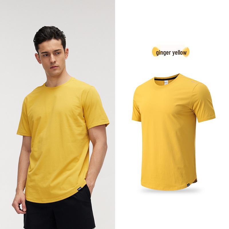 

Быстросохнущая футболка для марафонского бега - Круглый вырез, короткий рукав, влагоотводящий спортивный топ для лета Extra Large