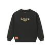Li-Ning Sportlicher Trend Serie Goldener Druck Lockerer Rundhals Pullover Herbst Unisex Oberteile Schwarz AWDS163-3
