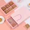 10 Pieces, 4-panel Pink Packaging Box, Frosted Semi Transparent Box, Biscuit Macaron Gift Box, Pink Tote Bag