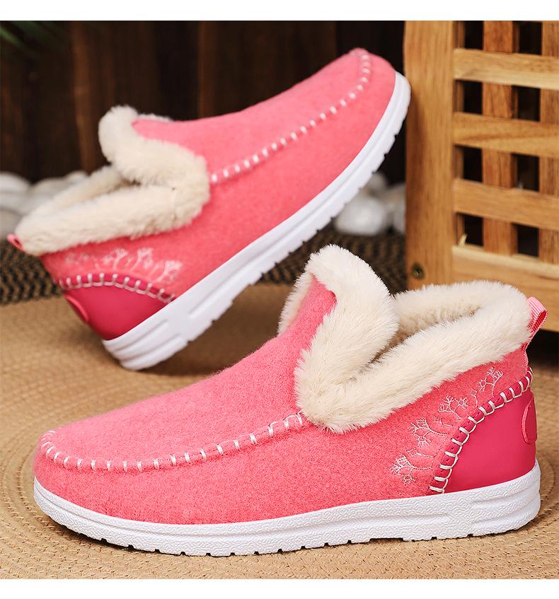 Dámské bavlněné sněhule: Sametem podšité, Silné, Módní, Teplé, Zimní Kotníkové Boty