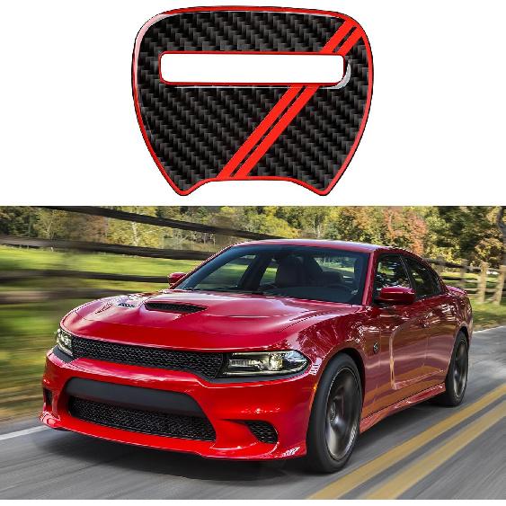 Car Gear Shift Panel Cover Decals for 2011 2012 2013 2014 Dodge Charger Accessories Carbon Fiber Interior Stickers