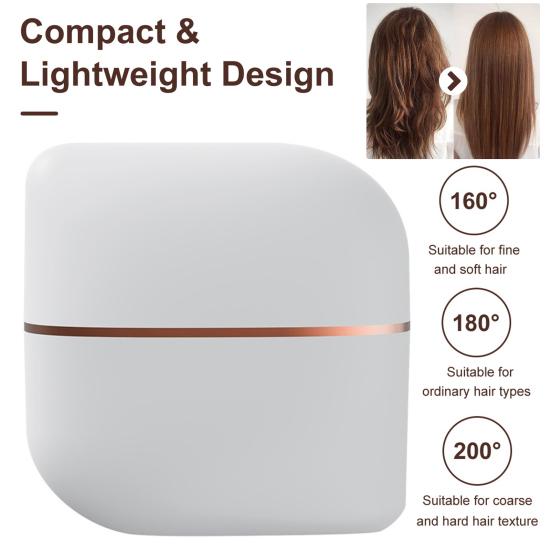 Mini Haarglätterbürste 3 Temperaturmodi Einstellbar Wiederaufladbar Tragbar Reise Leichtgewicht Schnell Aufheizend Heißkamm Elektrische Haarstylingbürste