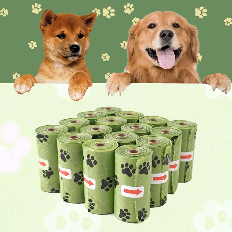 Dog Poop Bags Waterproof Dog Waste Bags Doggie Cat Puppy Outdoor Walk Home Clean Refill Garbage Bag Pet Supplies 15 Bags/Roll