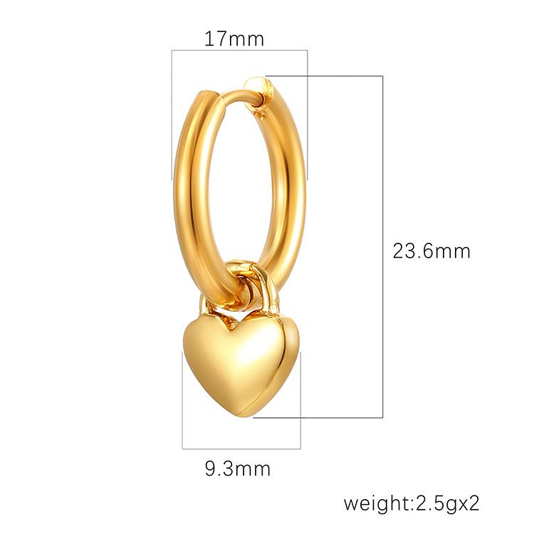 E-commerce Titanium Steel Love Round Wire Earrings Stainless Steel Earrings Korean Version Fashionable Simple Earbone Buckle Sales