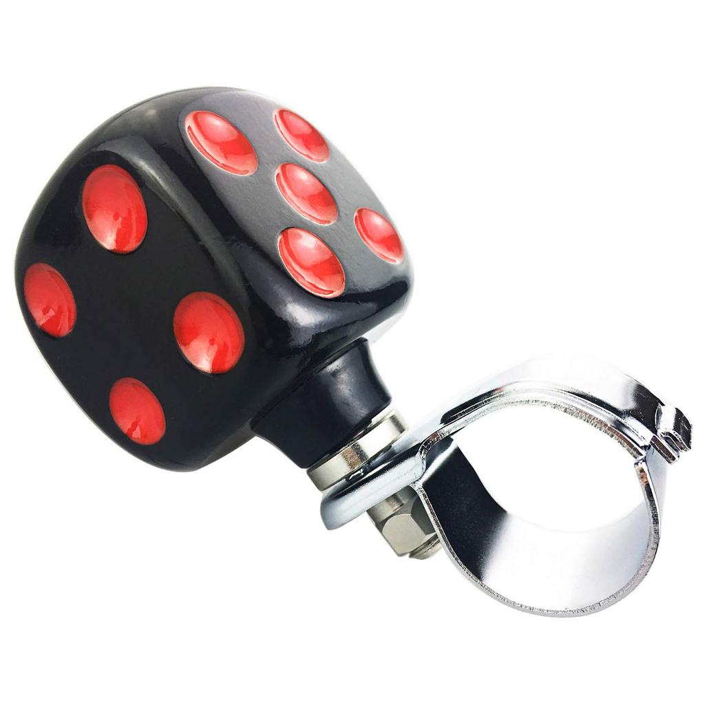 Arenbel Steering Spinner Resin Interior Part for Black and Red Dice-Shaped Knob, Cars,