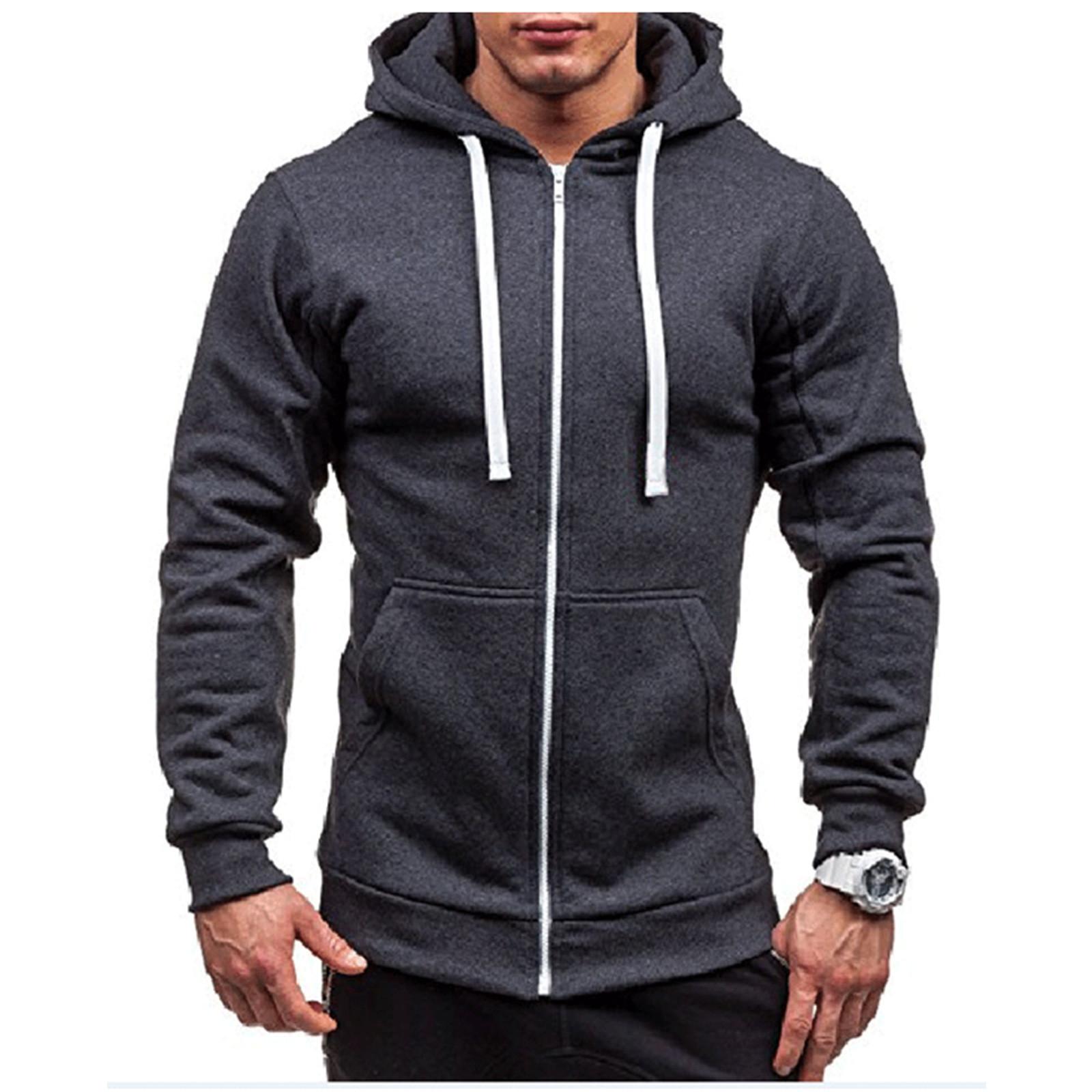 Мужской цветной пуловер на молнии с длинным рукавом и капюшоном топы блузка XXXL 1537₽
