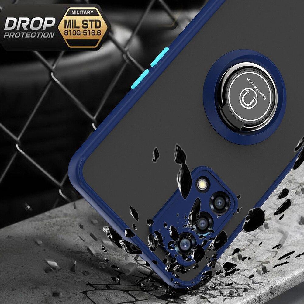 KEYSION Mote matt deksel for OPPO A74 A95 F19 Pro Gjennomsiktig støtsikkert ringstativ bakdeksel for OPPO Reno 6 5 Lite 5F