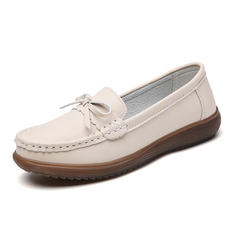 Casual shoes spring and autumn soft-soled lightweight women's shoes medium women's shoes non-slip loafers Doudou shoes