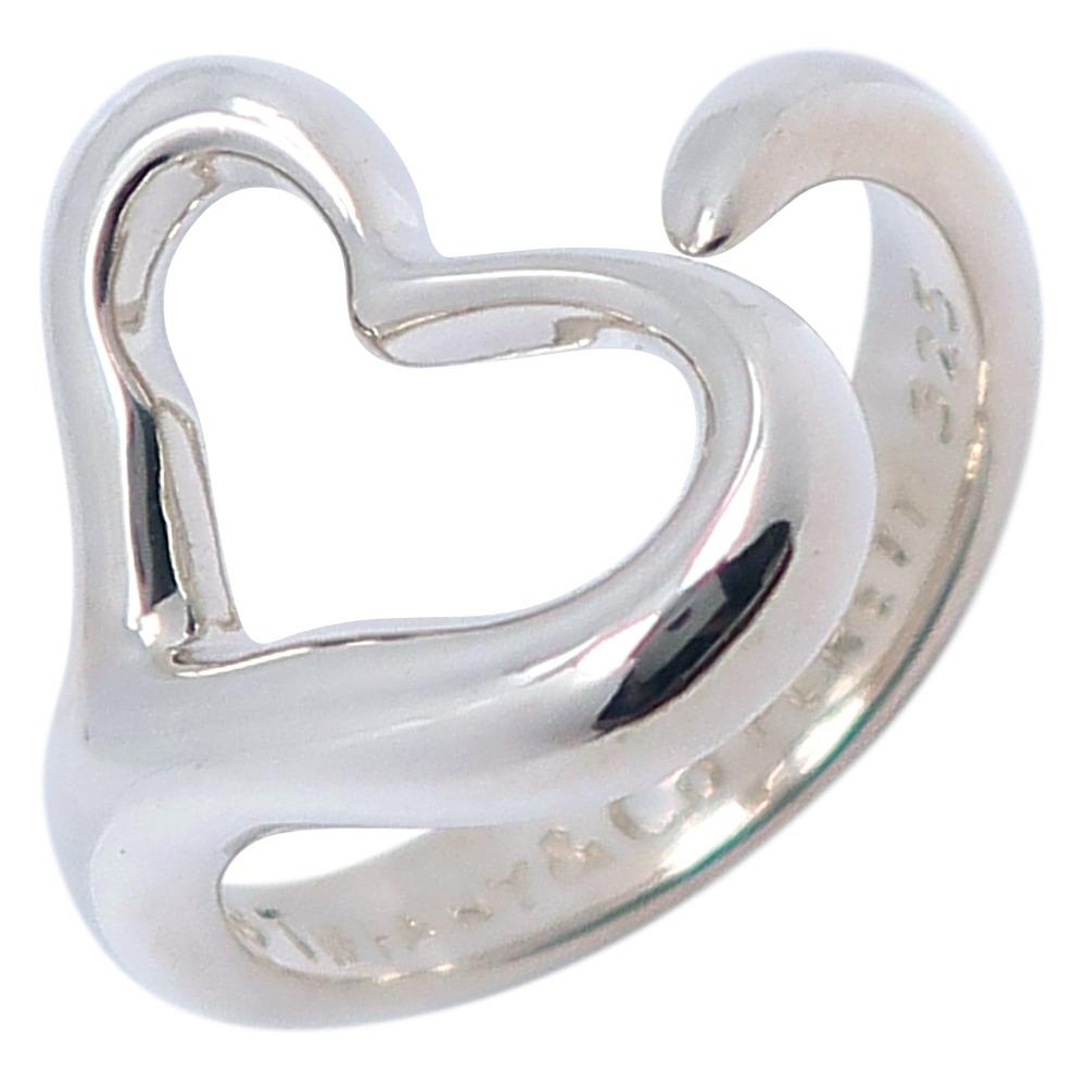 

TIFFANY&Co. Open heart Ring Elsa Peretti Silver925 #5.1(US Size) 4.3g Women Used