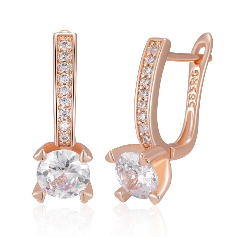 

Роскошные висячие серьги цвета розового золота для женщин, блестящие, крупные, с натуральным цирконом, аксессуары, свадебные, изящные ювелирные изделия