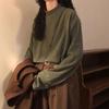 Women's Striped Fleece Half-High Collar Shirt, Long-Sleeve Casual T-Shirt for Autumn/Winter, Versatile for Layering.