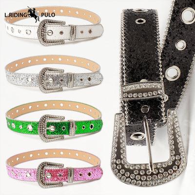 Pailletten Gürtel Damen High-End Rock Accessoires Damengürtel Modischer Strassgürtel