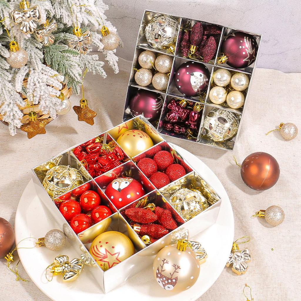 Creative Colorful Christmas Tree Hanging Ornament Set - Irregular Shaped Decorative Balls