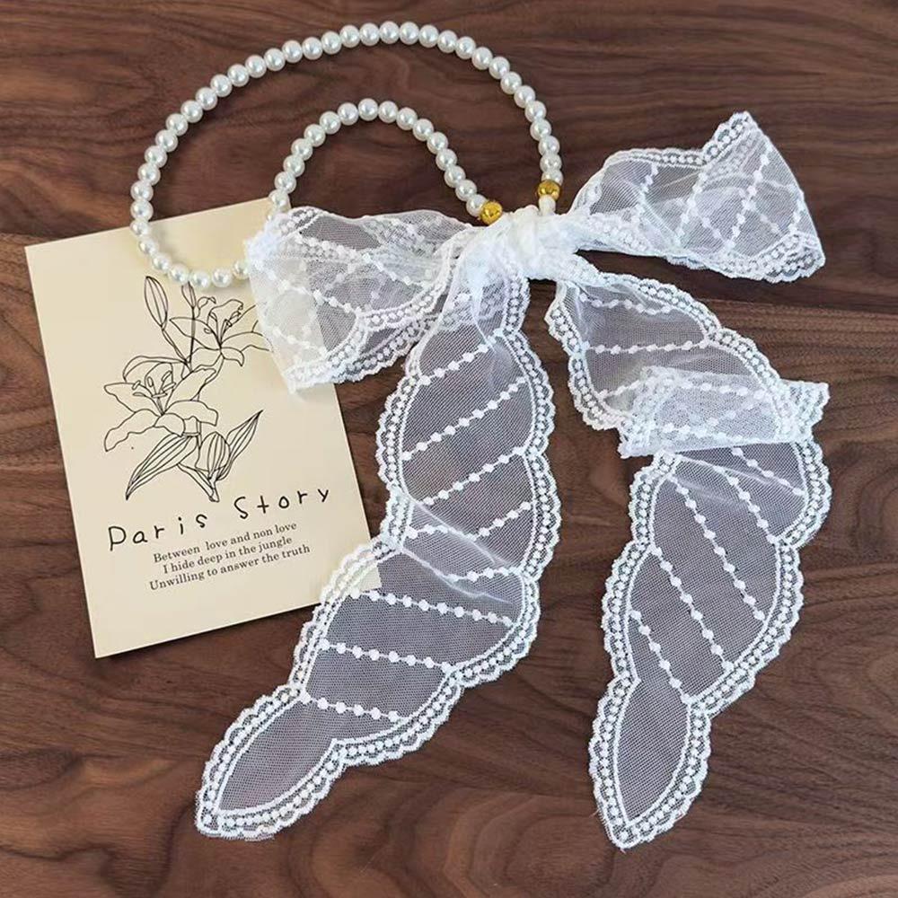 Fairy Lace Headband French Neckerchief Summer Hair Ribbon  for Women
