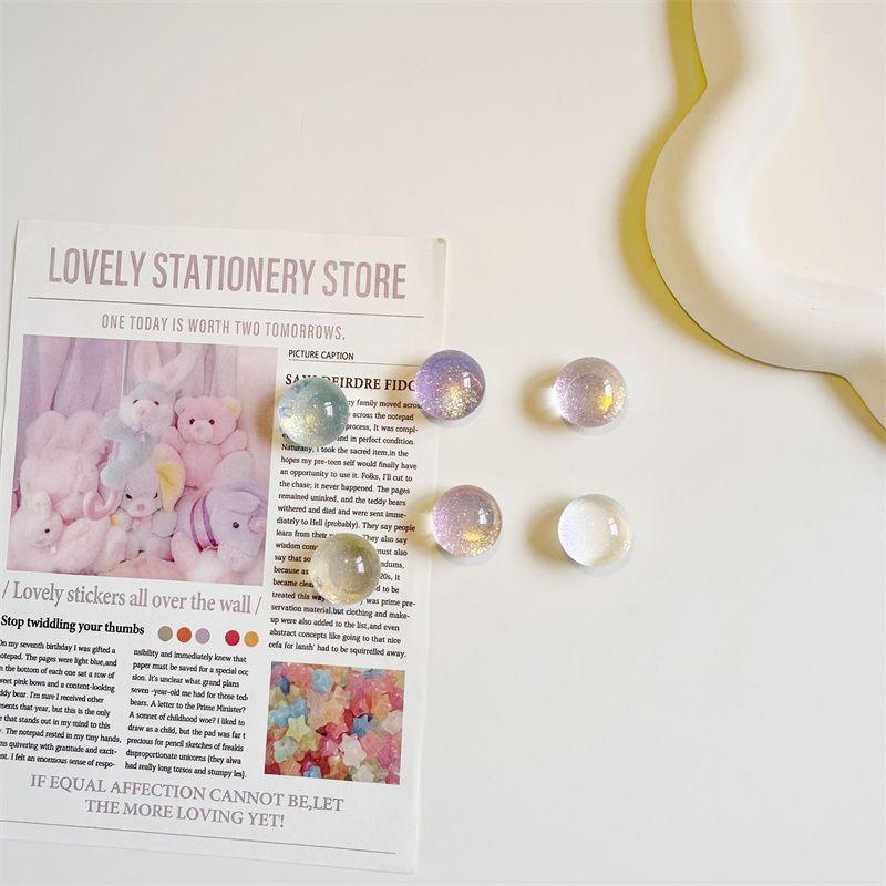 5/10pcs Cute Glitter Round Fridge Magnets Shiny Transparent Magnetic Stickers for Refrigerator Kitchen Home Decoration