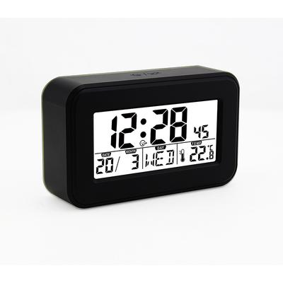 Pille Çalışan Mini Dijital Çalar Saat Arka Işıklı Sıcaklık Tarih Hafta Erteleme Masa Saati 12/24H LCD Elektronik Saat