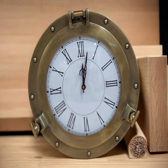 38,1 cm Nautische Maritime Schiffsuhr Marinezeit Strandstil Quarz Wanduhr Bullauge Heimdeko Geschenk, Einzugsgeschenk