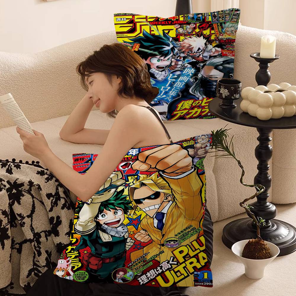 Amine My Hero Academia Kaminari Denki Cushion Cover Car Throw Pillow Case For Sofa Car Christmas Gift 40X40Cm 45X45Cm