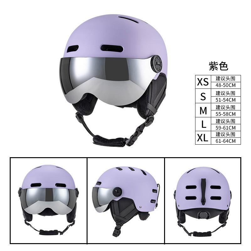 Unisex Ski Helmet With Integrated Goggles Winter Snowboarding Safety Gear EPS Foam CE Certified Adults