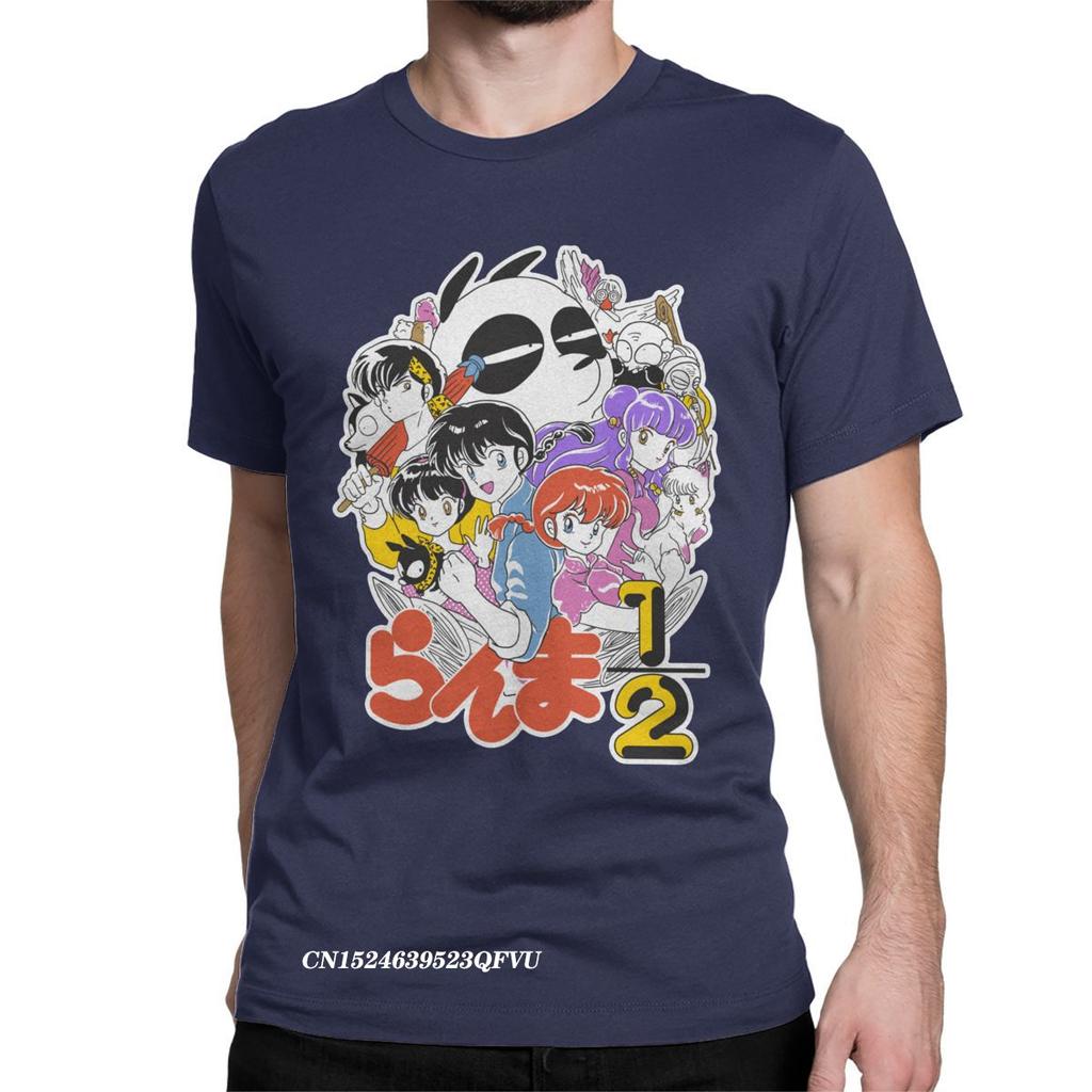 Awesome Ranma 1/2 Anime Changing Warrior T-Shirts Men Round Collar Pure Cotton Tshirt Harajuku Tees Adult Tops